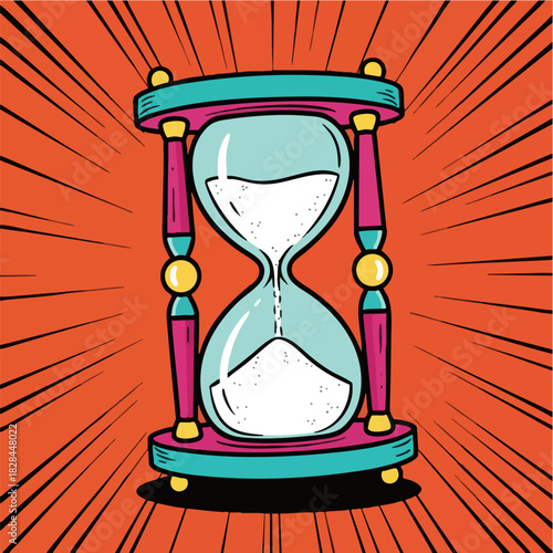 Colorful Stylized Hourglass Time Management Illustration
