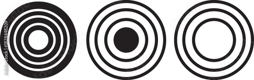 Target collection Icons  Different Vector set,Targets different shapes and color. Archery target business concept, Target goal icon  Archery target with arrow on transparent,
