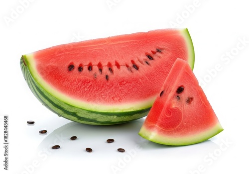 Wallpaper Mural Freshly sliced watermelon pieces with seeds on white background Torontodigital.ca