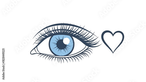 Eye with Heart - A Symbol of Love and Affection.