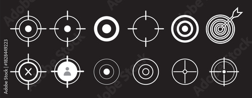 Target vector Line Icon set,Target stroke and solid web icon illustration,Simple target with arrow Stroke, target with arrow. Vector illustration,,

