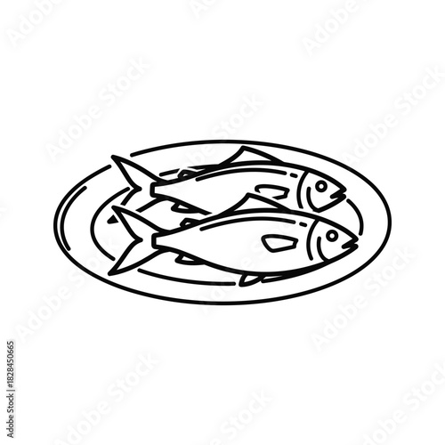 Two fresh fish served on a plate