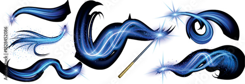 Futuristic light data stream concept graphic design technology vector