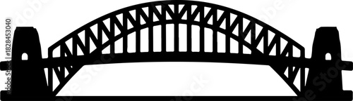 iconic Sydney Harbour Bridg silhouette vector illustration
