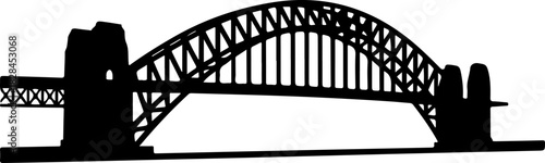 iconic Sydney Harbour Bridg silhouette vector illustration