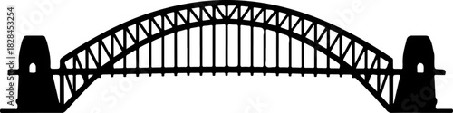 iconic Sydney Harbour Bridg silhouette vector illustration