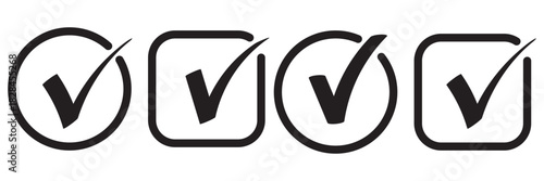 check mark icons tick symbols in green circle . Represents confirmation, approval, success, or completed tasks or status. for web, checklists, and task completion projects