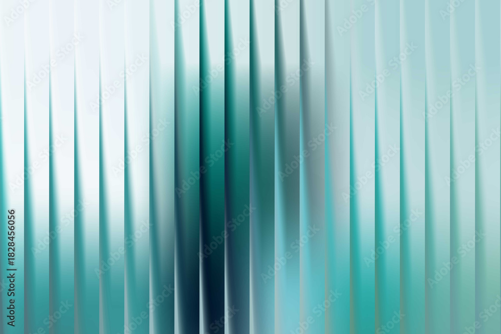 Obraz premium Abstract blurred vertical stripes with a cool, calming blue-green gradient, creating a serene and modern background effect