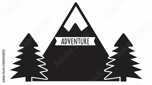 Embrace the adventure with this mountain and pine tree design, perfect for outdoor enthusiasts and travel bloggers, ready to inspire wanderlust and exploration