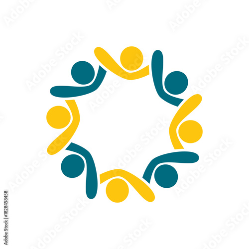 rotating successful people community logo design