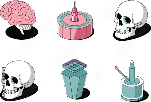 set of skulls and bones