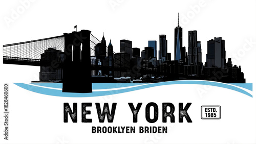 New york city skyline illustration