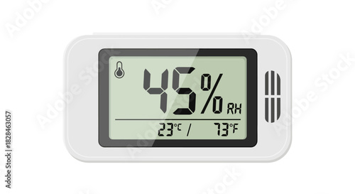 Digital display showcasing ambient temperature and humidity levels for precise readings