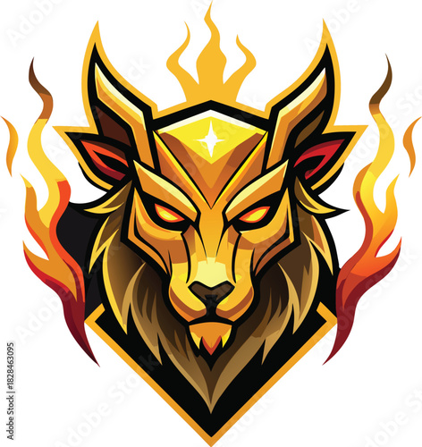 flaming lion head