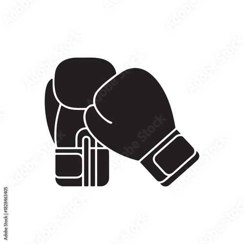 Pair of Boxing Gloves Silhouette Vector
