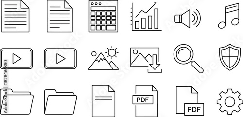 Collection of Flat Icons Set for Web Design and Development Vector Graphics Symbol Collection