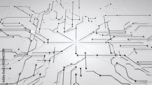Abstract network connections appearing and connecting
