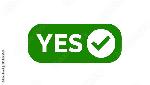 Yes Checkmark Icon Clipart – Green Approval Confirmation Symbol Illustration