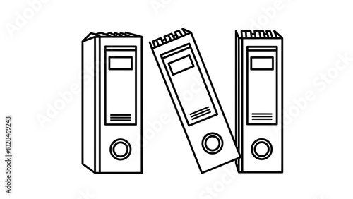 Office Binder Clipart – Document File Folder Storage Illustration