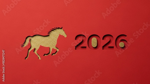 Pink and Gold Metallic Horse and 2026 Balloons