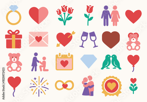 Propose Day Love and Romance Icons for Engagement