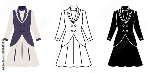 Woman office wear dress isolated vector illustration