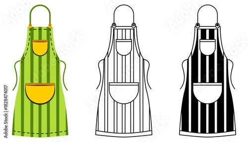 Simple cooking apron isolated vector illustration