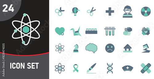 Diverse Icon Set Featuring Science Medicine Creativity and Humanitarian Aid Concepts
