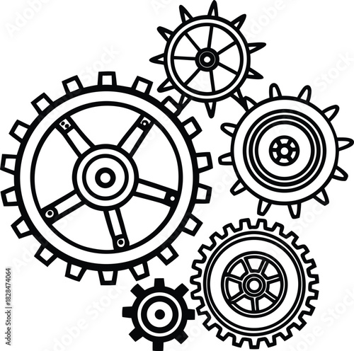 Interlocking Gears Mechanical Design cogs