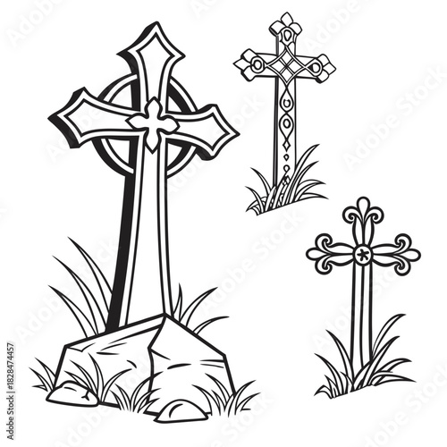 set of celtic crosses