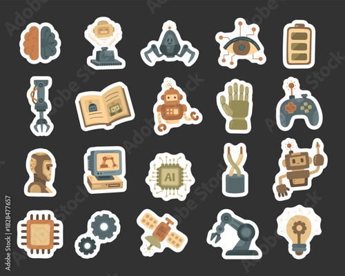 Technology set in scandinavian style for advanced ai mechanisms with circuits processor automation tool and innovative engineering concepts themed robotics communication devices for your projects