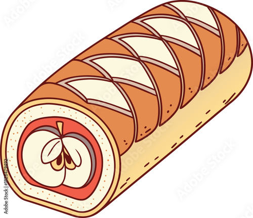 Delicious apple strudel roll for dessert lovers