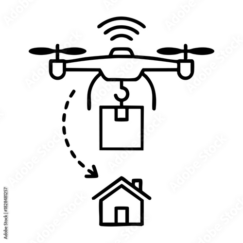 drone delivery concept icon