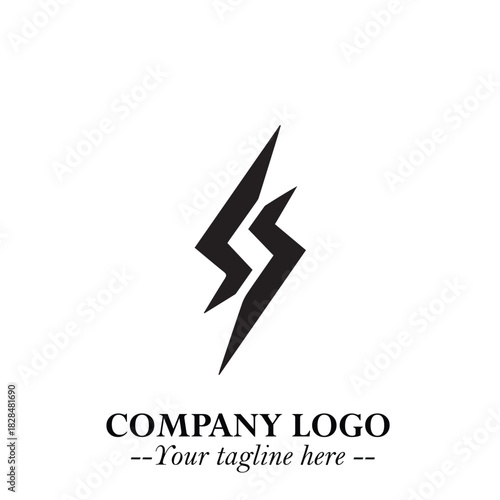 Sleek Electrical Logo Symbol on a Clean White Background for Modern Branding Design Elements Art