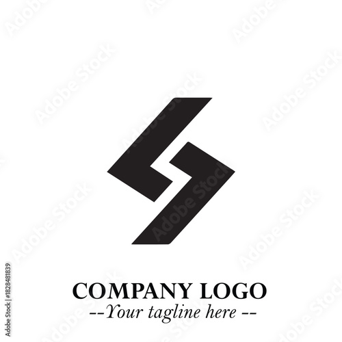 Sleek Electrical Logo Symbol on a Clean White Background for Modern Branding Design Elements Art