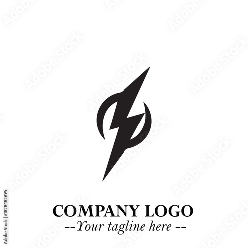 Sleek Electrical Logo Symbol on a Clean White Background for Modern Branding Design Elements Art