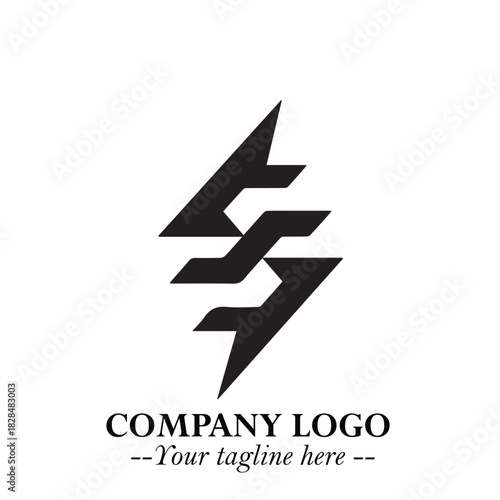 Sleek Electrical Logo Symbol on a Clean White Background for Modern Branding Design Elements Art
