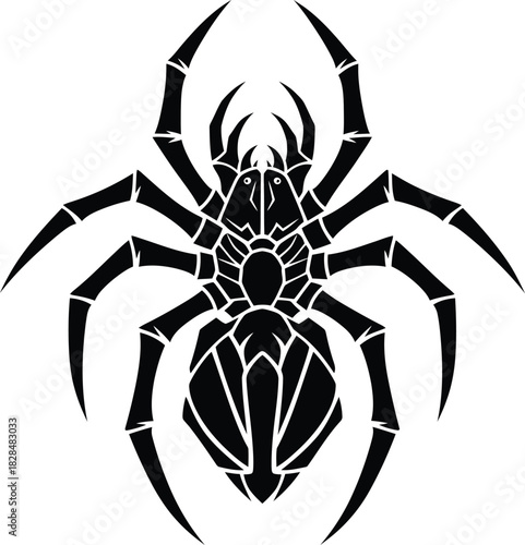 Black spider illustration arachnid insect creepy crawly halloween design eps silhouette
