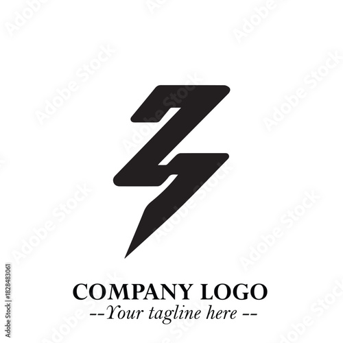 Sleek Electrical Logo Symbol on a Clean White Background for Modern Branding Design Elements Art