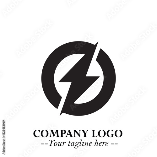 Sleek Electrical Logo Symbol on a Clean White Background for Modern Branding Design Elements Art
