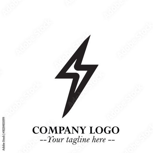 Sleek Electrical Logo Symbol on a Clean White Background for Modern Branding Design Elements Art