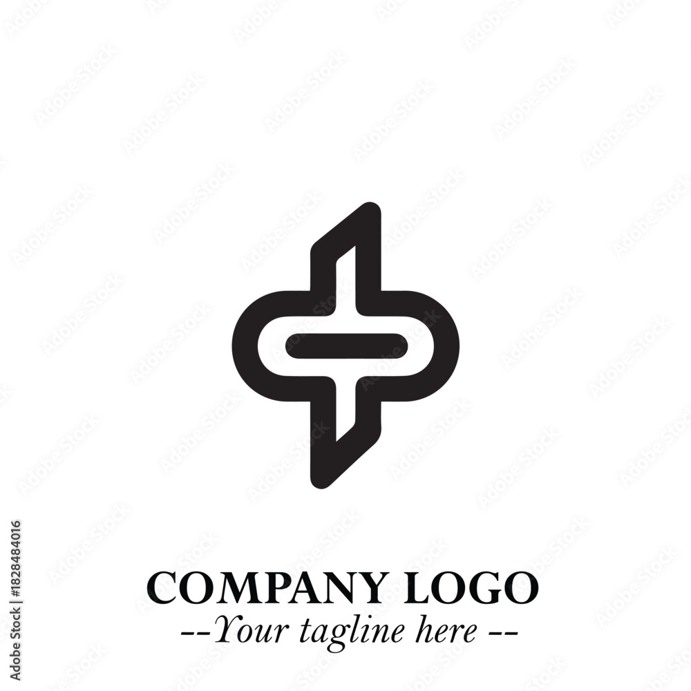 Obraz premium Sleek Electrical Logo Symbol on a Clean White Background for Modern Branding Design Elements Art