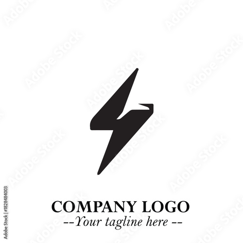 Sleek Electrical Logo Symbol on a Clean White Background for Modern Branding Design Elements Art