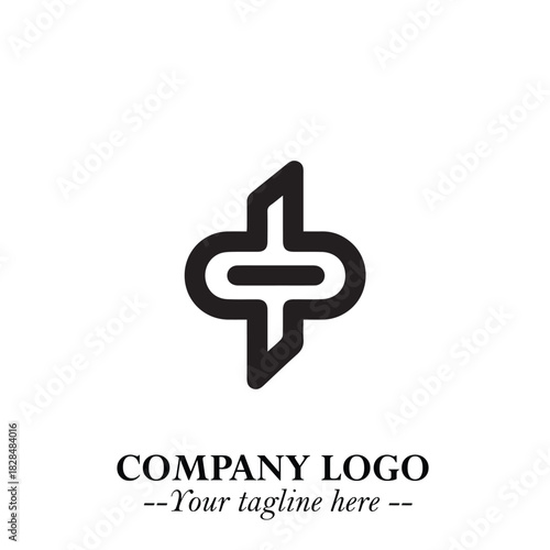 Sleek Electrical Logo Symbol on a Clean White Background for Modern Branding Design Elements Art