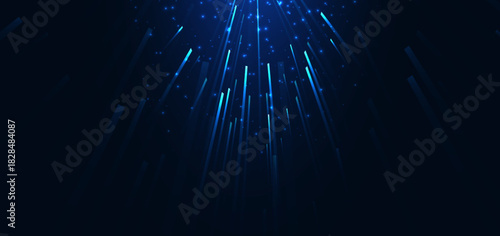 High speed muticolor diagonal lines on dark blue background. High speed motion moving concept.