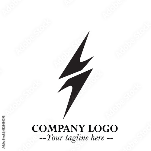 Sleek Electrical Logo Symbol on a Clean White Background for Modern Branding Design Elements Art