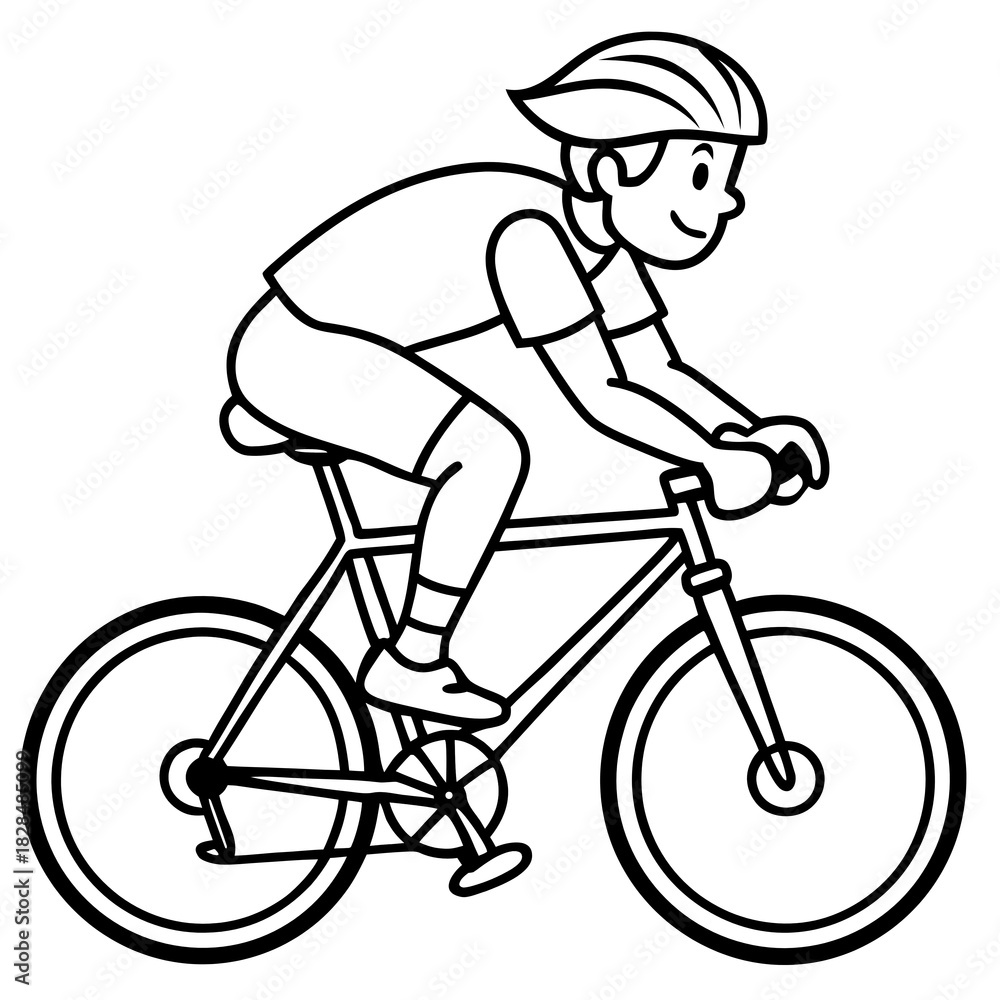 Fototapeta premium man riding a bike