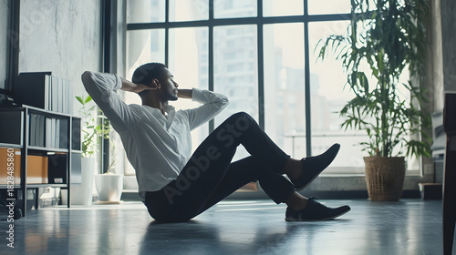 young woman sitting on the window sill