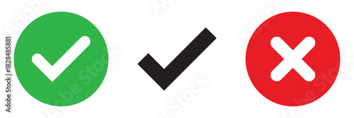 Check mark and cross mark icons