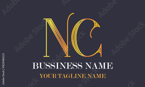 NC N nc initial logo | initial based abstract modern minimal creative logo, vector template image. luxury logotype logo, real estate homie logo. typography logo. initials logo